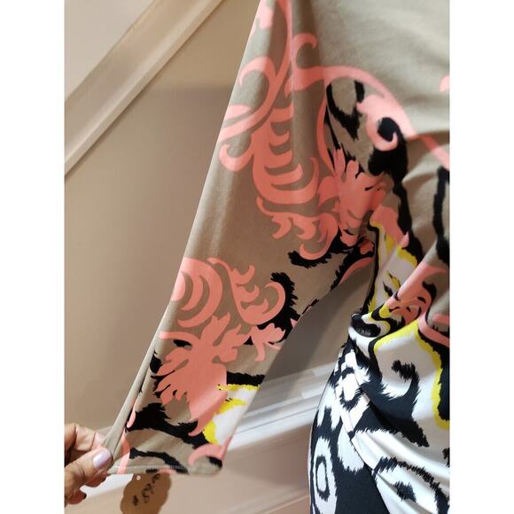 Tibi Knee Length Dress Womens Size Medium Multicolor Geometric One Shoulder Off - Picture 12 of 14